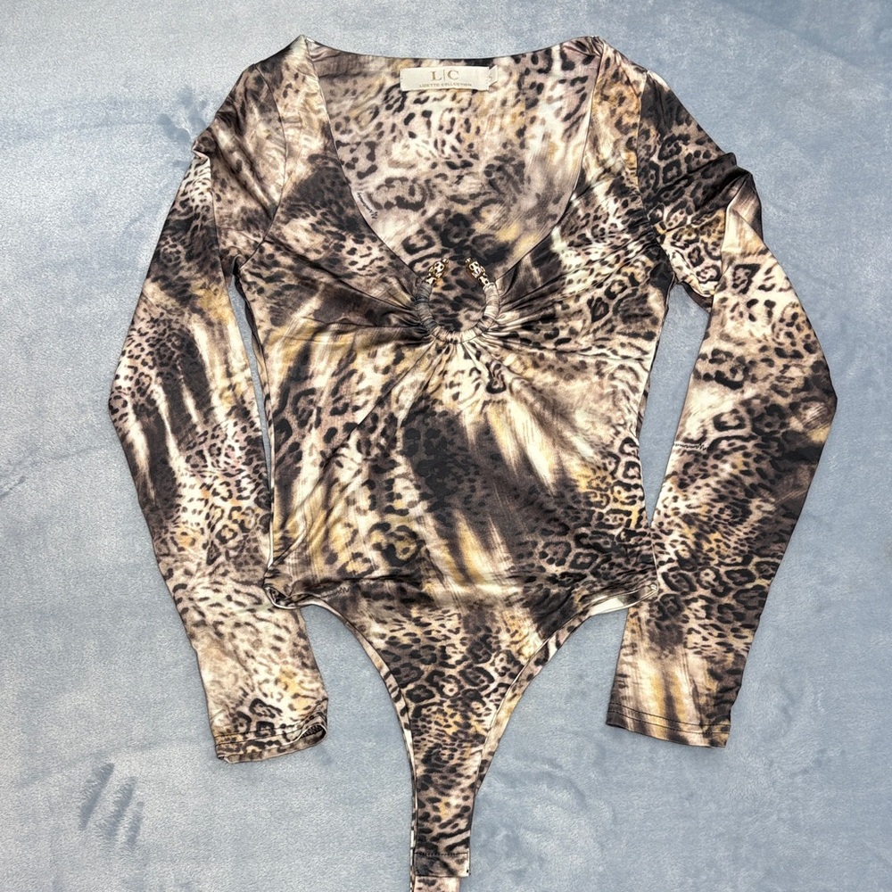 Leopard Print Long Sleeve Bodysuit